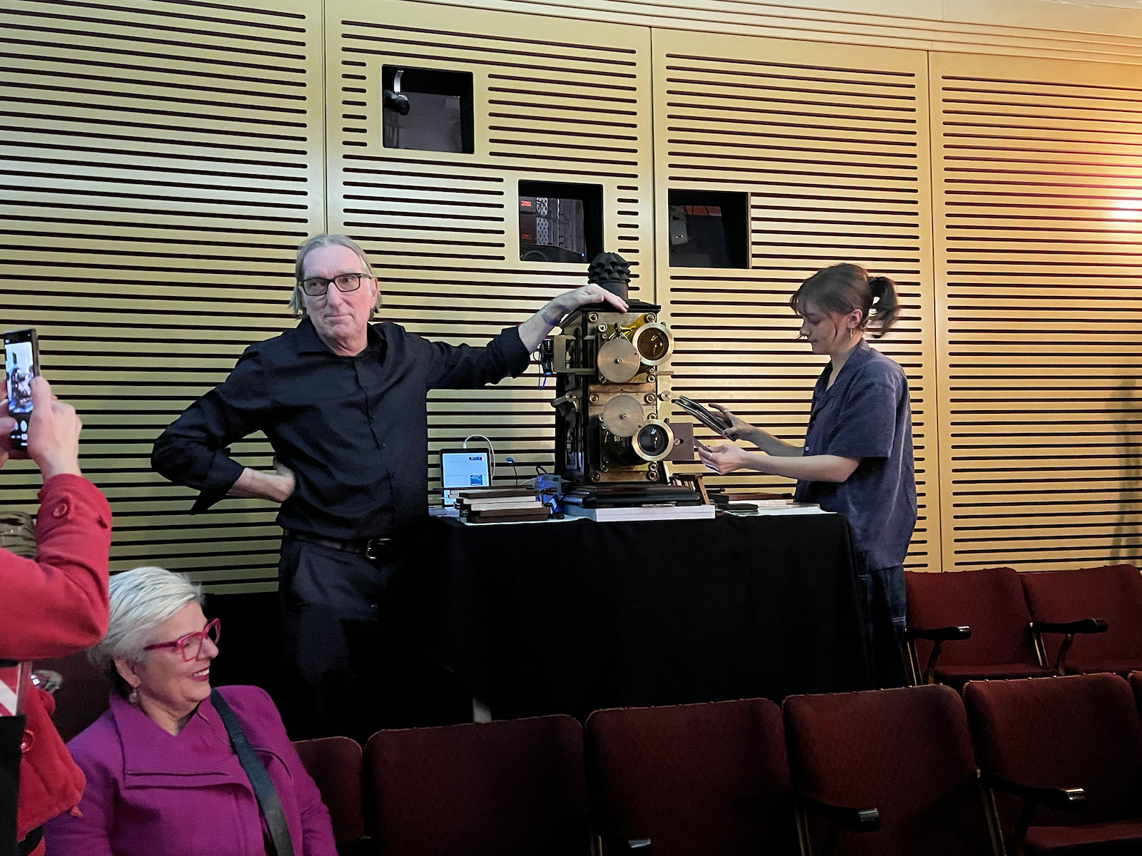 Martyn with the projector.