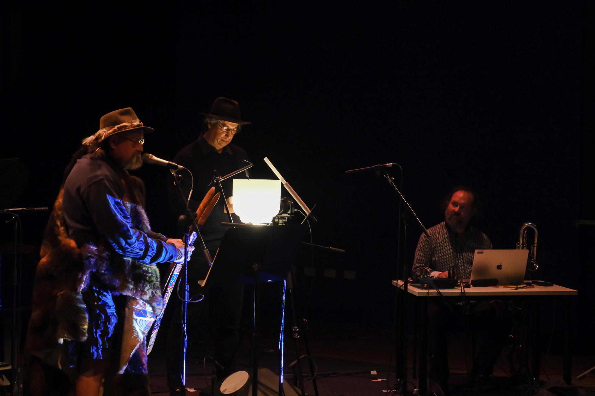 Mick Harding, Jordan Lacey and Toby Gifford performing "Sonic Crucible Entanglements" (zoomed)