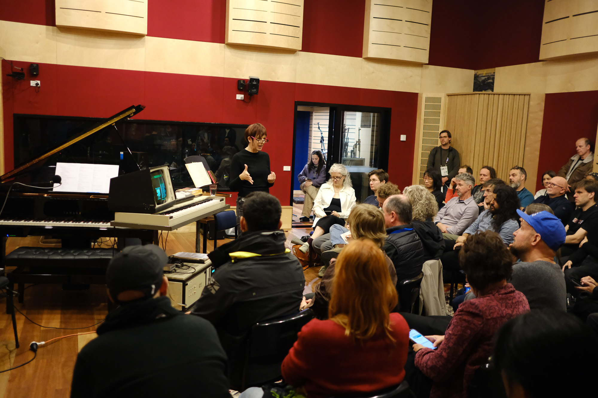 Samantha Bennett introducing the (working!) Fairlight CMI in the ANU School of Music Recording Studio