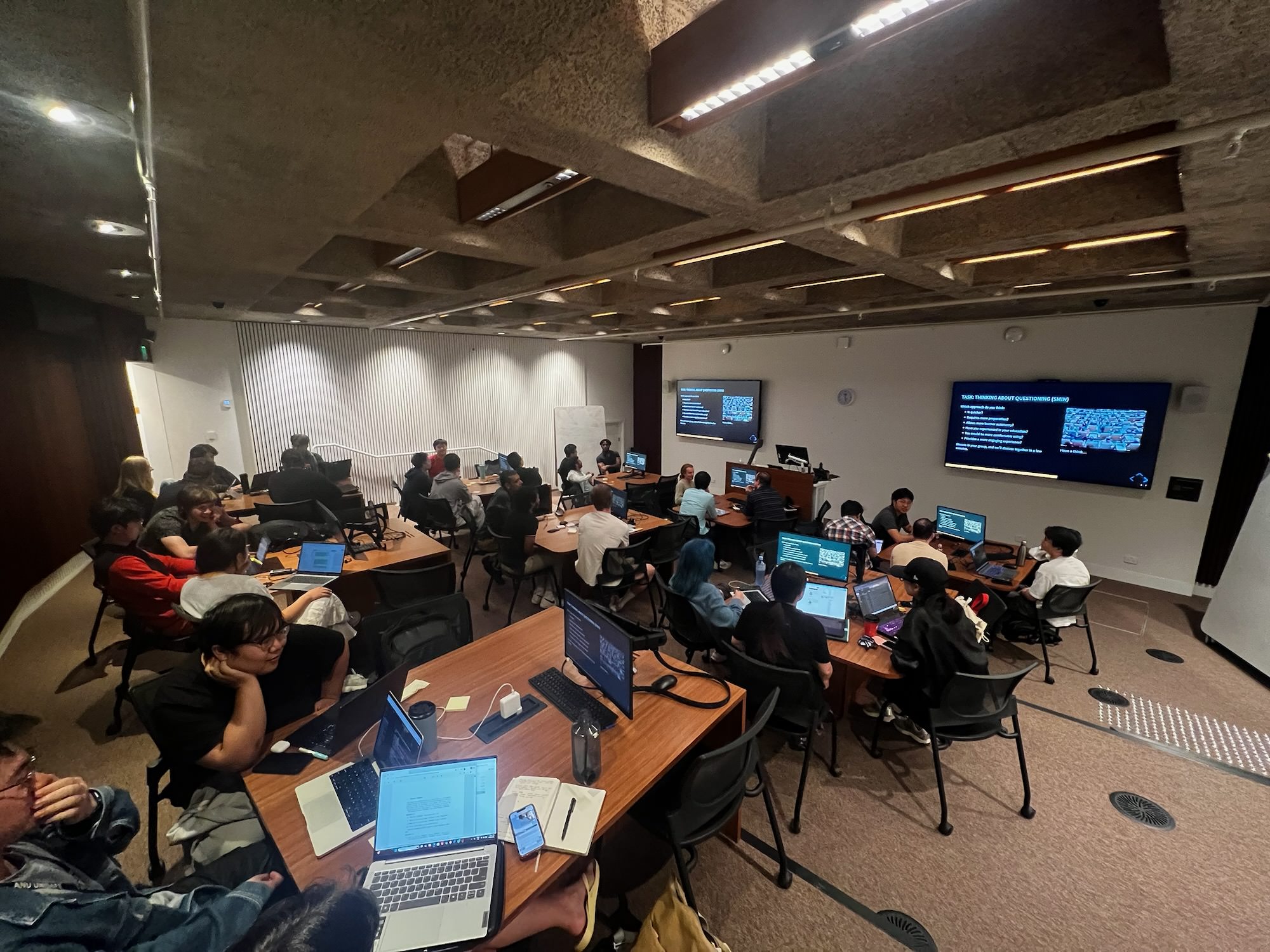 Tutors in the Birch Building's Interactive Theatre