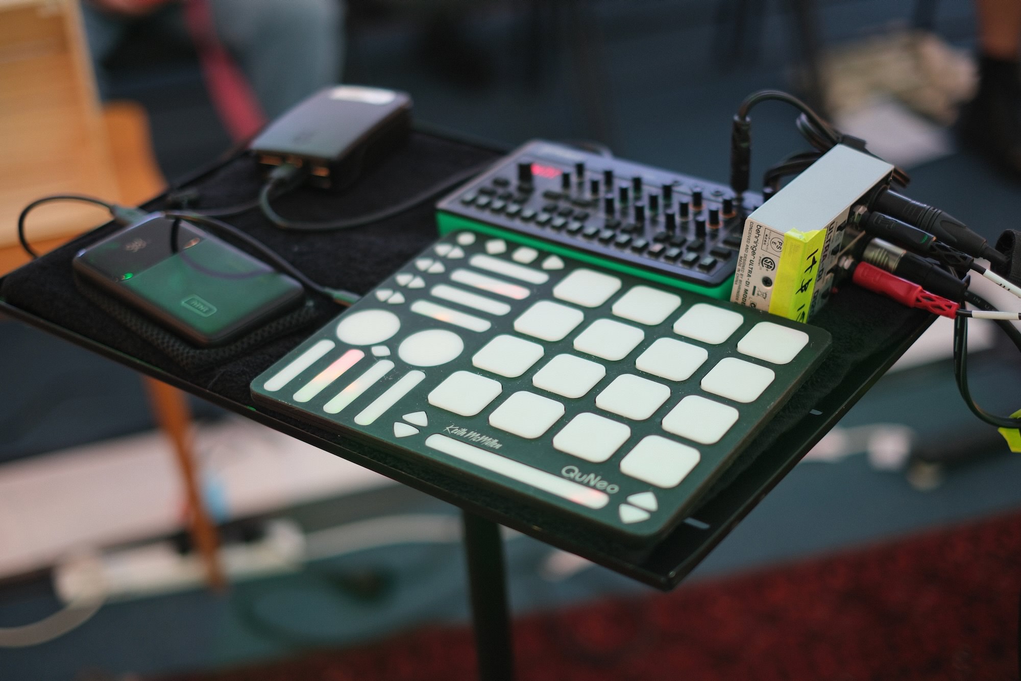 My instrument throughout the festival: IMPSYpi intelligent instrument platform plus Roland S-1 synth and Keith McMillen QuNeo