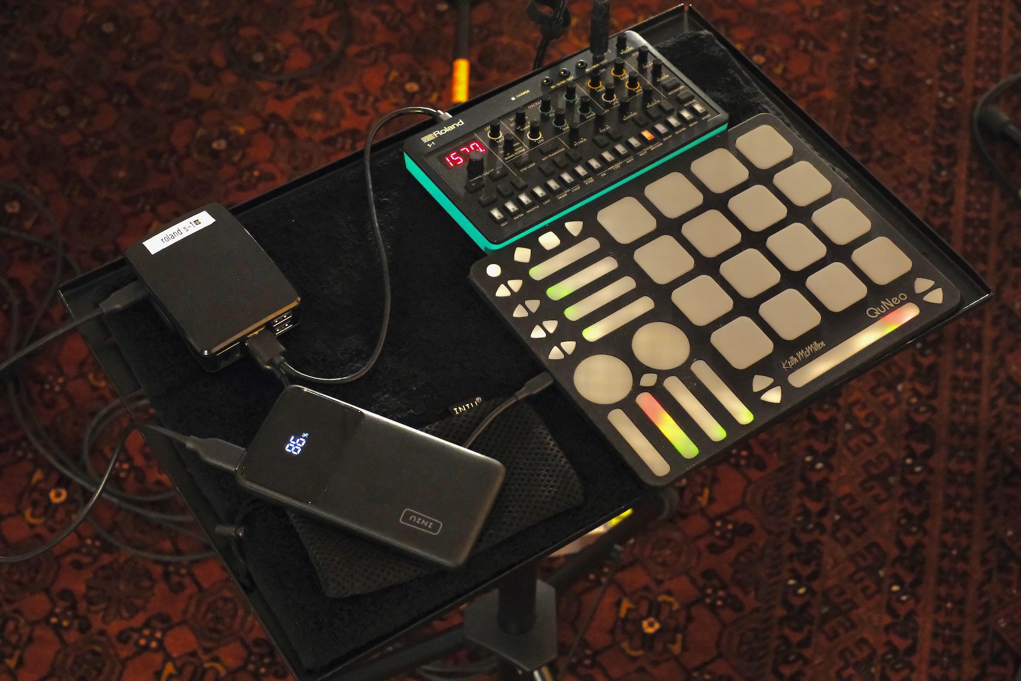 Korg S-1 driven by IMPSY producing sound output.