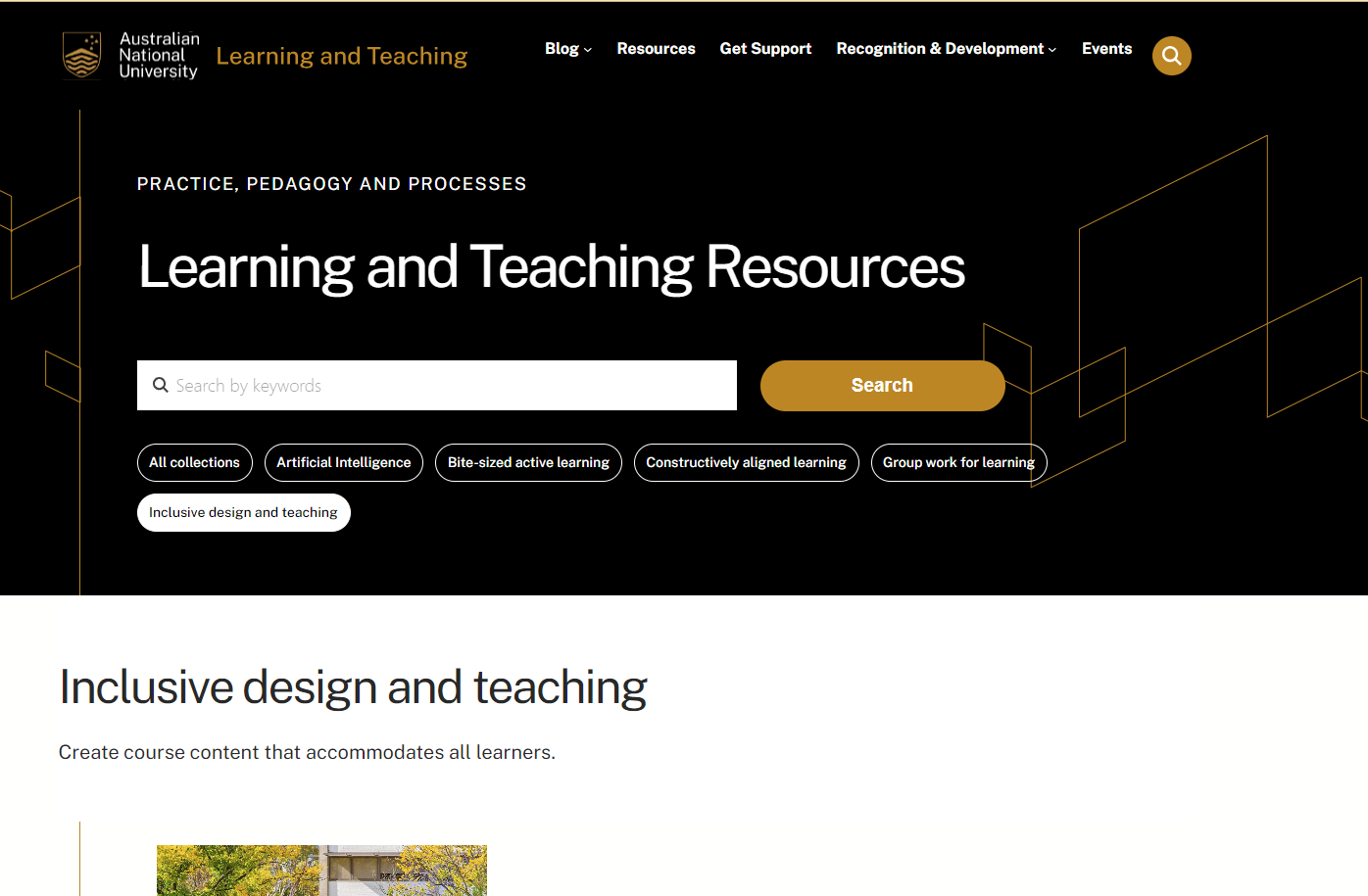ANU’s Learning and Teaching resources
